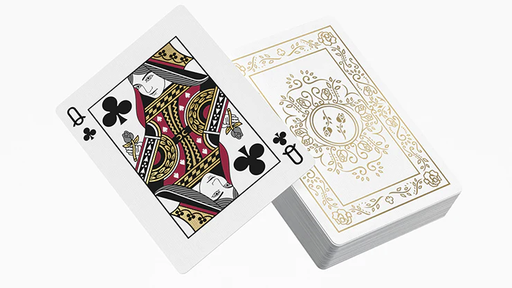Black Roses White Gold Foil Playing Cards - Image 4