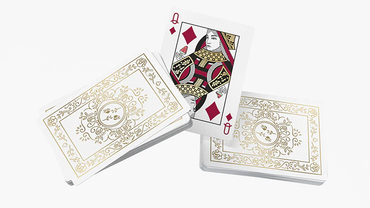 Black Roses White Gold Foil Playing Cards - Image 5