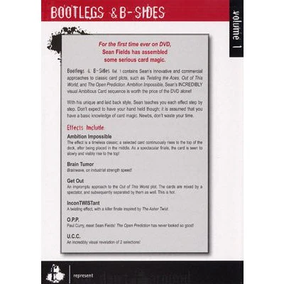 Bootlegs And B-Sides - Volume 1 by Sean Fields - DVD - Image 2