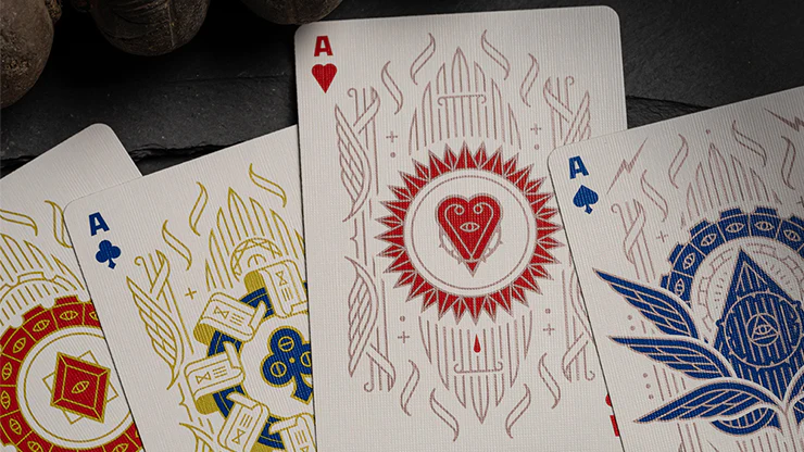 Celestial Valor Playing Cards by Giovanni Meroni(greenish yellow) - Image 4