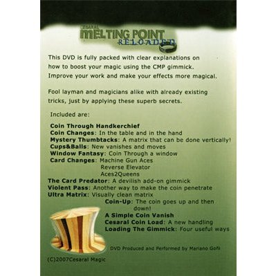 Cesaral Melting Point Reloaded by Mariano Goni - DVD - Image 2