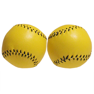 Chop Cup Balls Yellow Leather (Set of 2) by Leo Smetsers