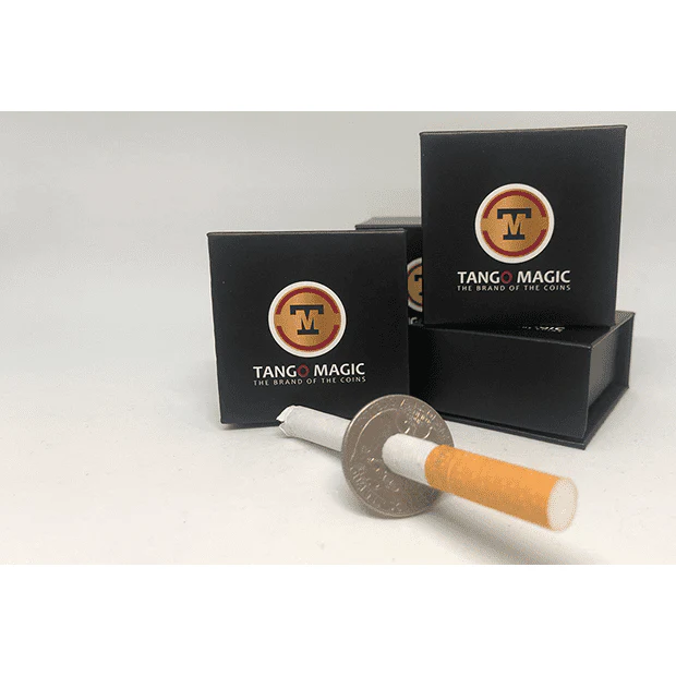 Cigarette Thru Quarter (2 sided)(D0075) by Tango - Trick