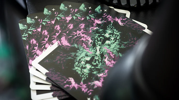 Gilded Nebula Stellar Green Playing Cards (green star) - Image 3