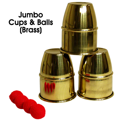 Jumbo Cups & Balls (Brass) by Premium Magic - Trick