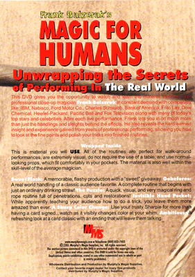 Magic For Humans by Frank Balzerak - DVD - Image 2