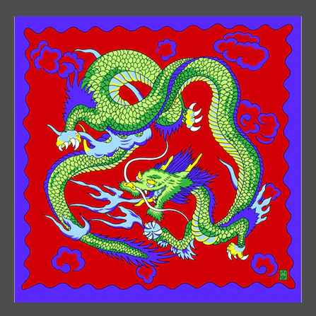 Rice Symphony Silk 36" (Red Dragon) by Silk King Studios - Trick