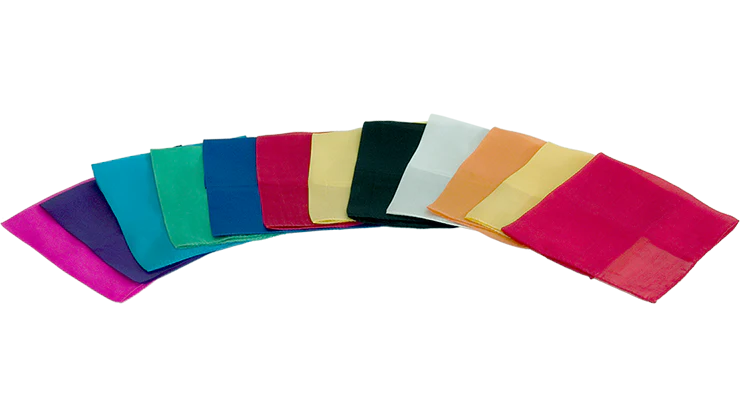 Silks 12 inch 12 Pack (Assorted) Magic by Gosh - Trick