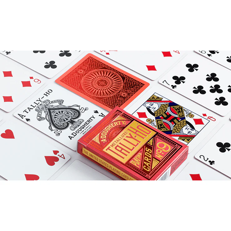 Tally-Ho Red (Circle) MetalLuxe Playing Cards by US Playing Cards - Image 4