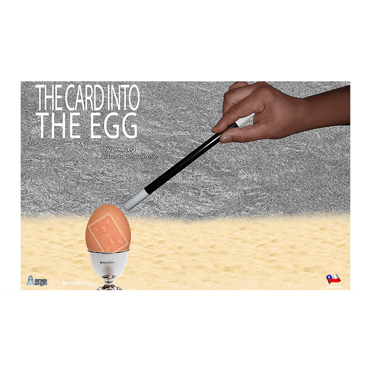THE CARD INTO THE EGG (Gimmicks and Online Instructions) by Alan Alfredo Marchese and Aprendemagia