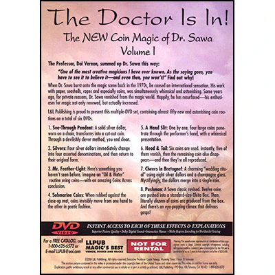 The Doctor Is In - The New Coin Magic of Dr. Sawa Vol 1 - DVD - Image 2