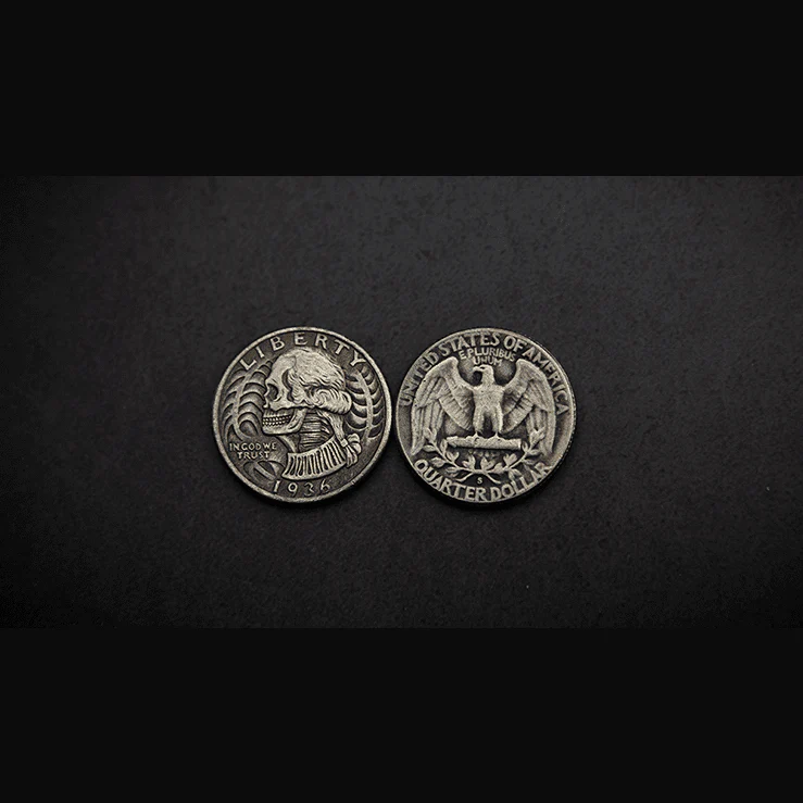 WASHINGTON SKULL HEAD COIN by Men Zi Magic - Image 2